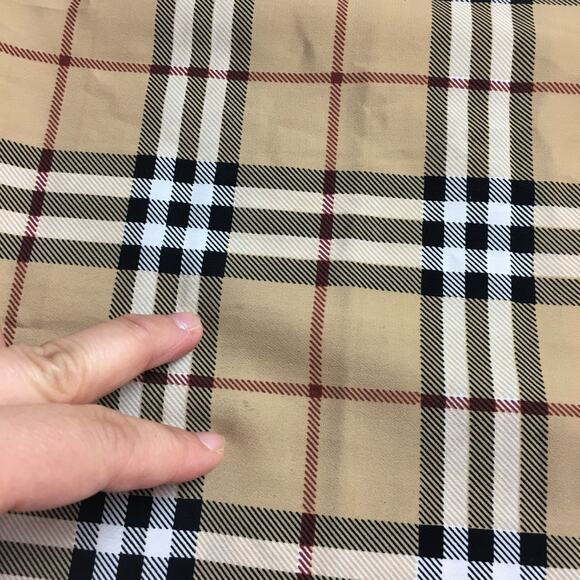 Montagut Paris scarf tan brown plaid 34.5" x 34.5" - Picture 4 of 7